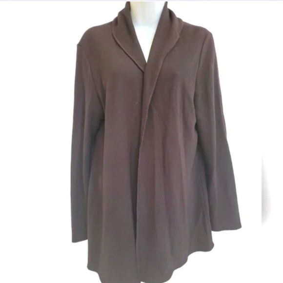 Eileen Fisher Wool Blend Open Long Cardigan Jacket S RARE - Picture 1 of 2